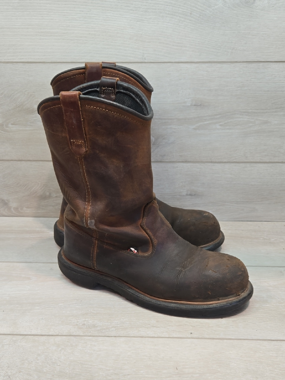 Red Wing Men's USA F2413-18 Steel Toe Tall Brown Leather Work Boots Shoes 9.5 E2